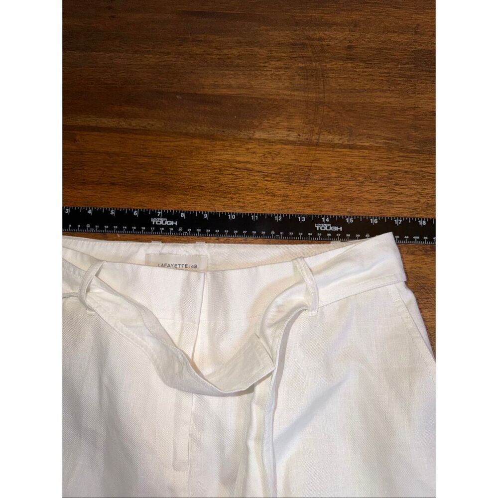 Lafayette 148 Rockefeller Wide Leg Embroidered Linen Crop Pants - Picture 7 of 10
